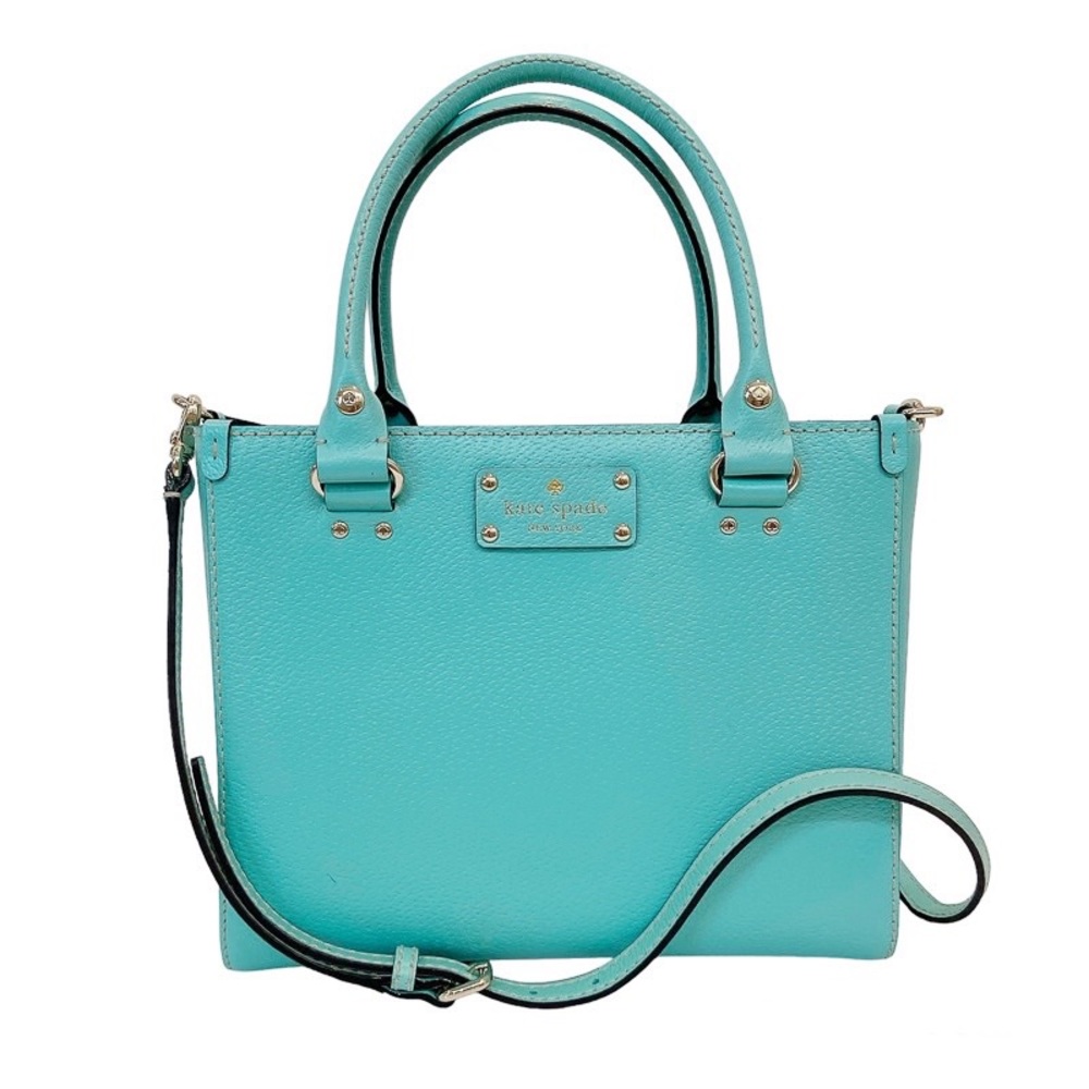Kate Spade Wellesley Quinn Giverny Blue Leather Crossbody Bag Purse